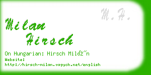 milan hirsch business card